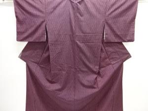 縞織り出し手織り紬着物